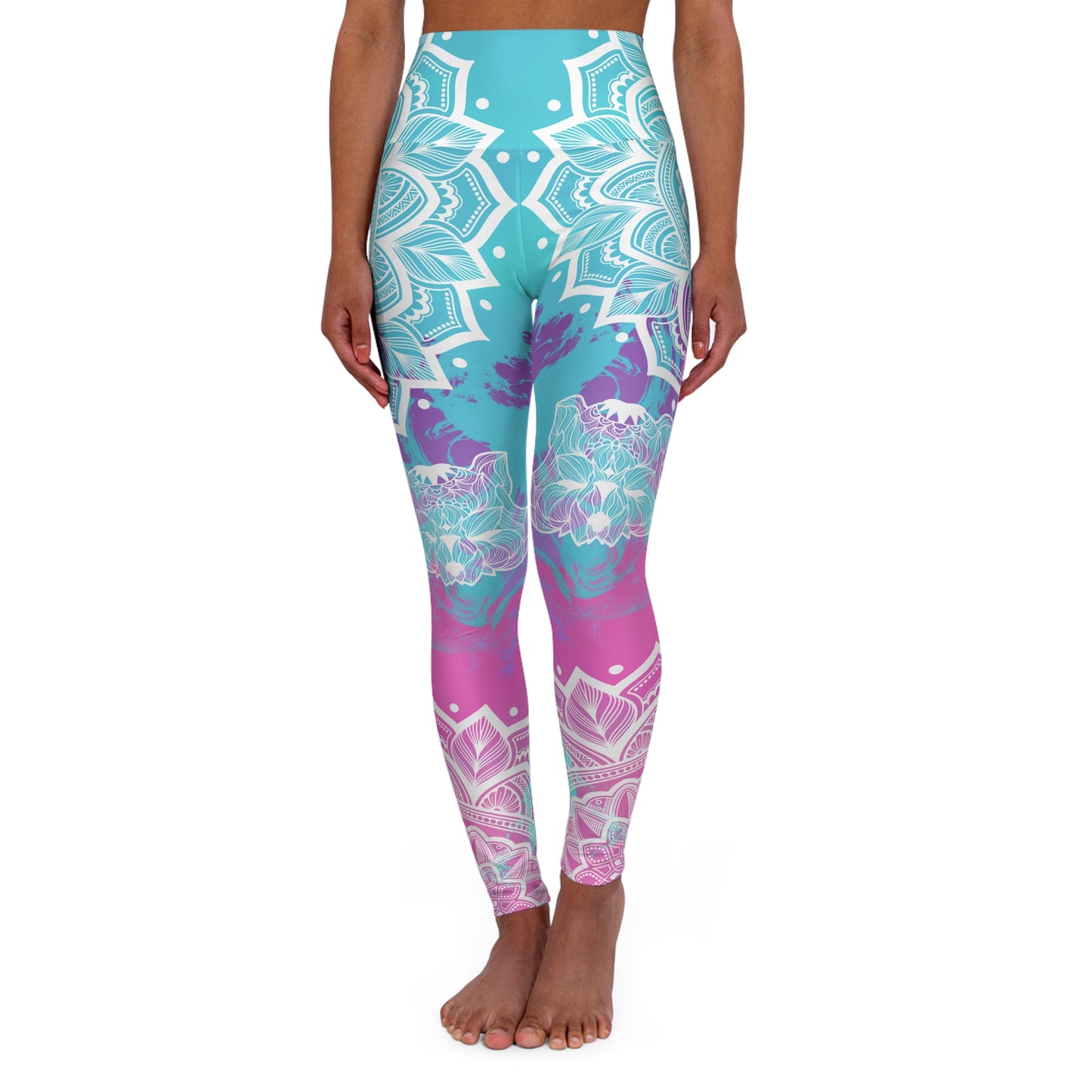 Pastel Mandala High Waisted Yoga Leggings