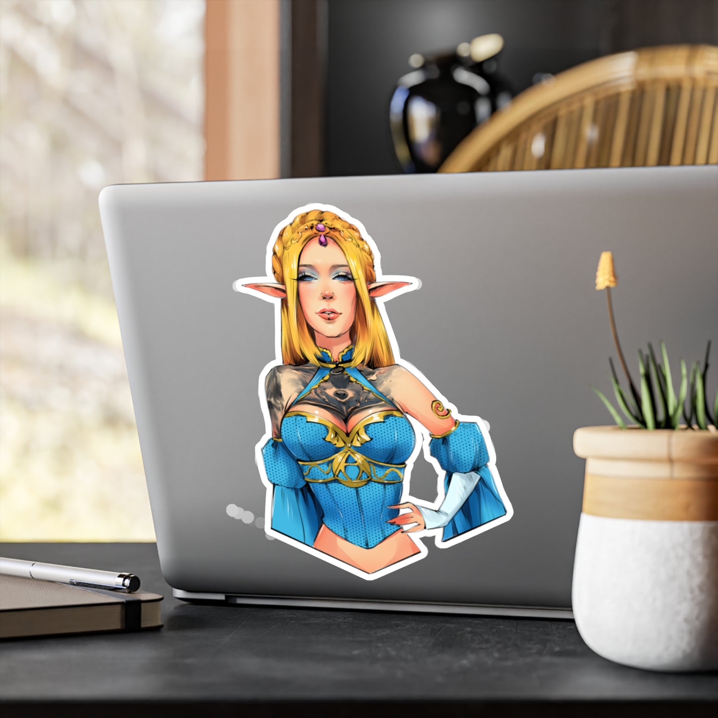 Elf Princess of Time Cosplay Kiss-Cut Vinyl Sticker — Fantasy Character Decal for Laptops, Water Bottles & Notebooks