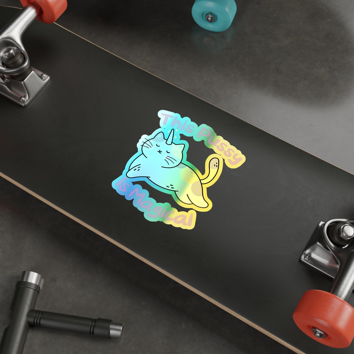 Magic Cat Holographic Die-cut Stickers