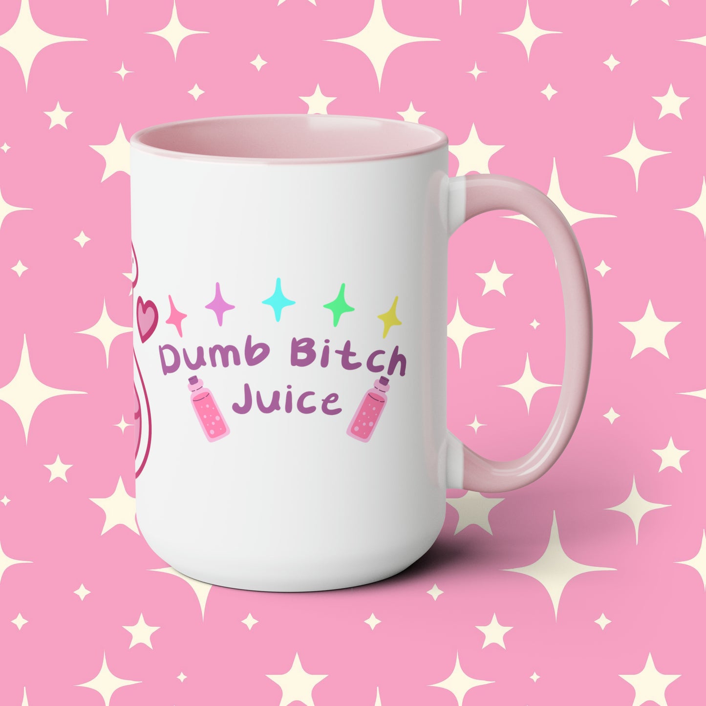 Dumb Bitch Juice Two-Tone Coffee Mugs, 15oz