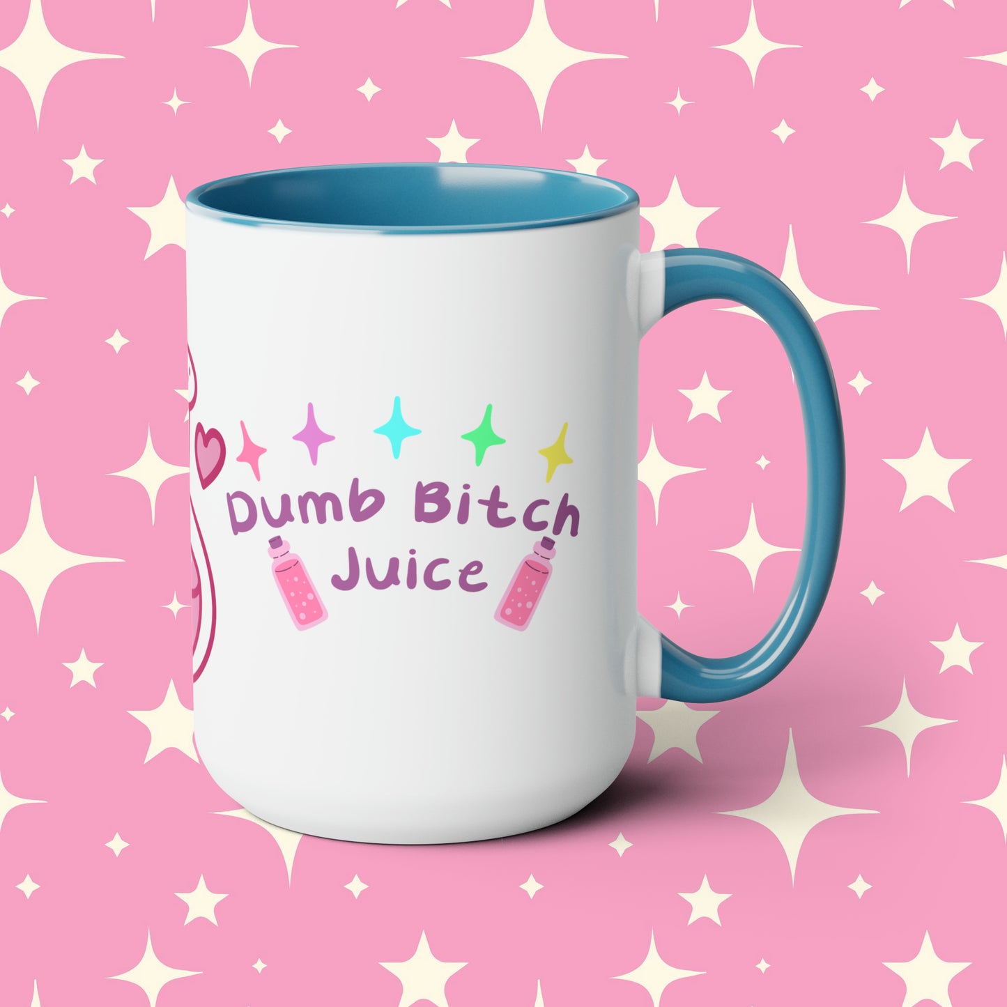 Dumb Bitch Juice Two-Tone Coffee Mugs, 15oz