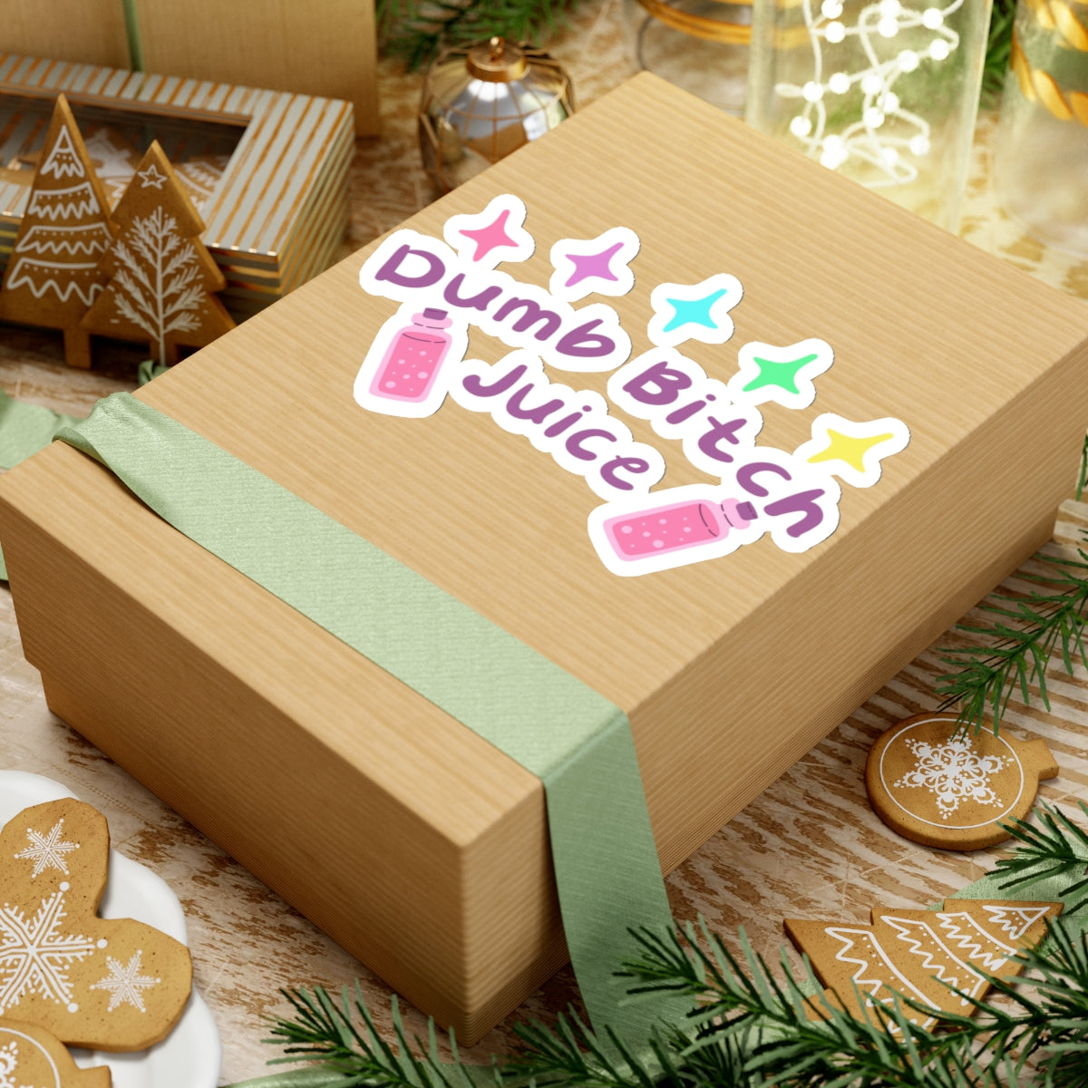 Dumb Bitch Juice Kiss-Cut Stickers