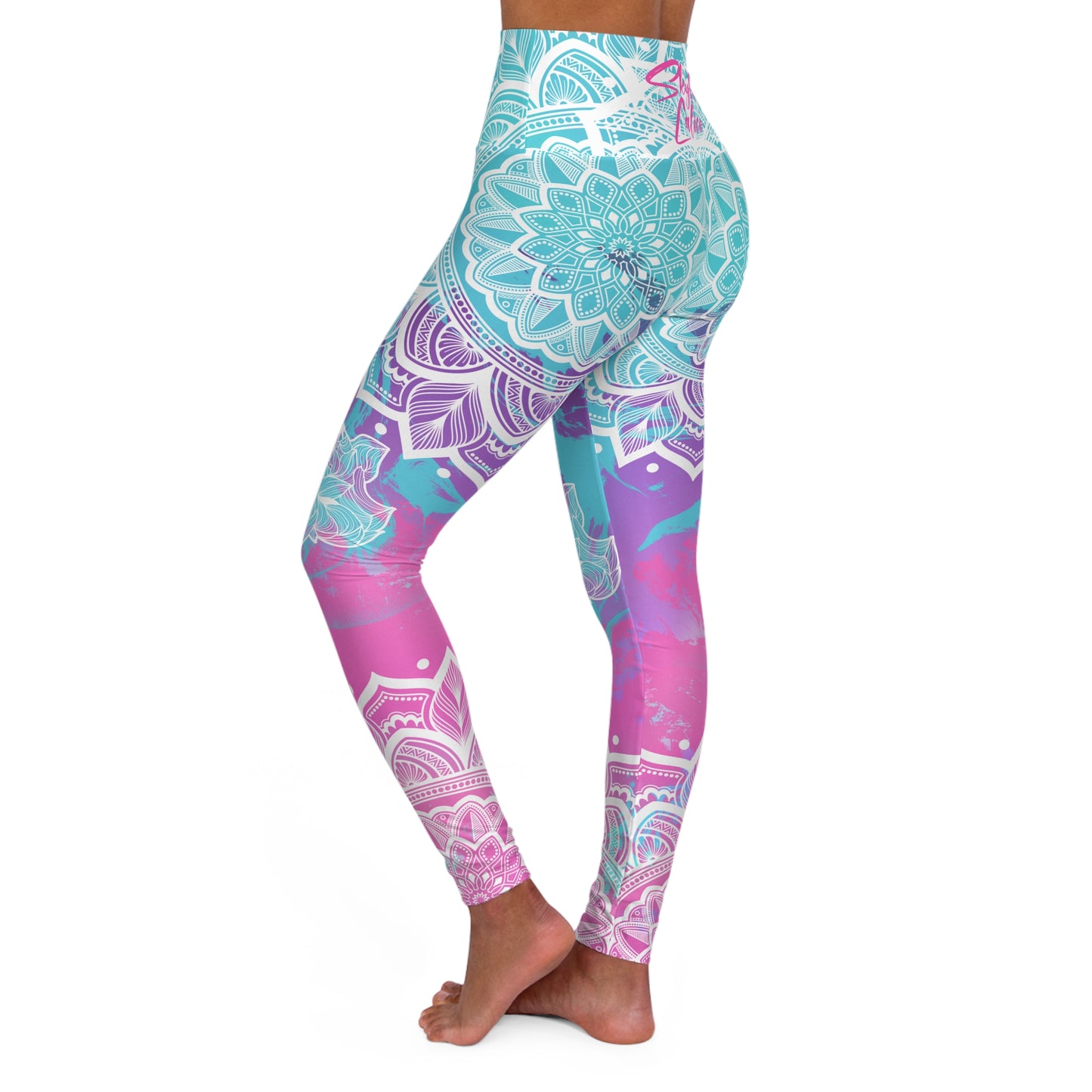 Pastel Mandala High Waisted Yoga Leggings