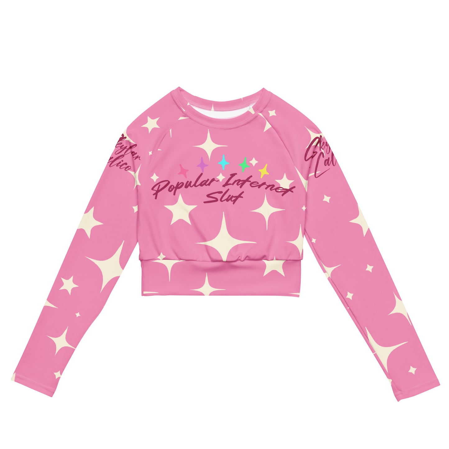 Recycled long-sleeve crop top