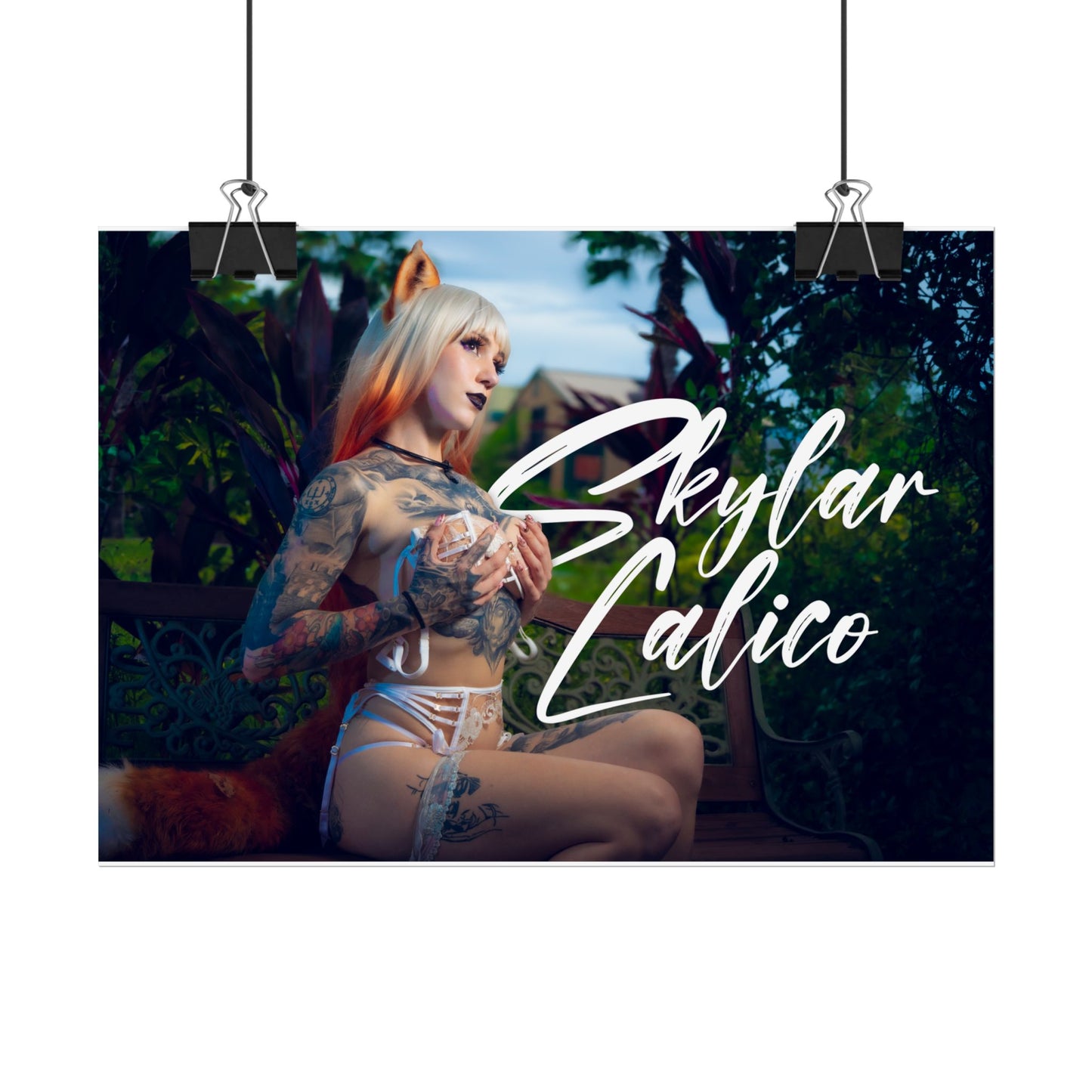 White Fox Horizontal Posters