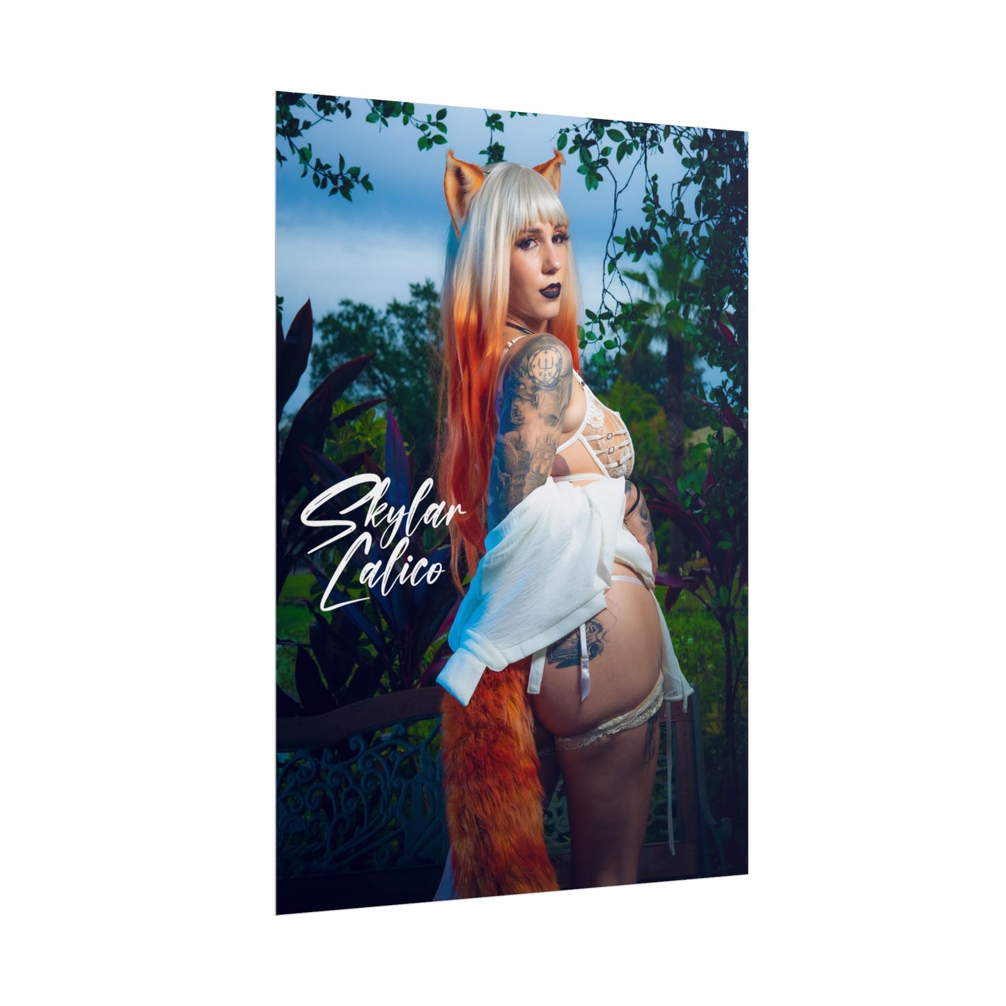 White Fox Vertical Posters