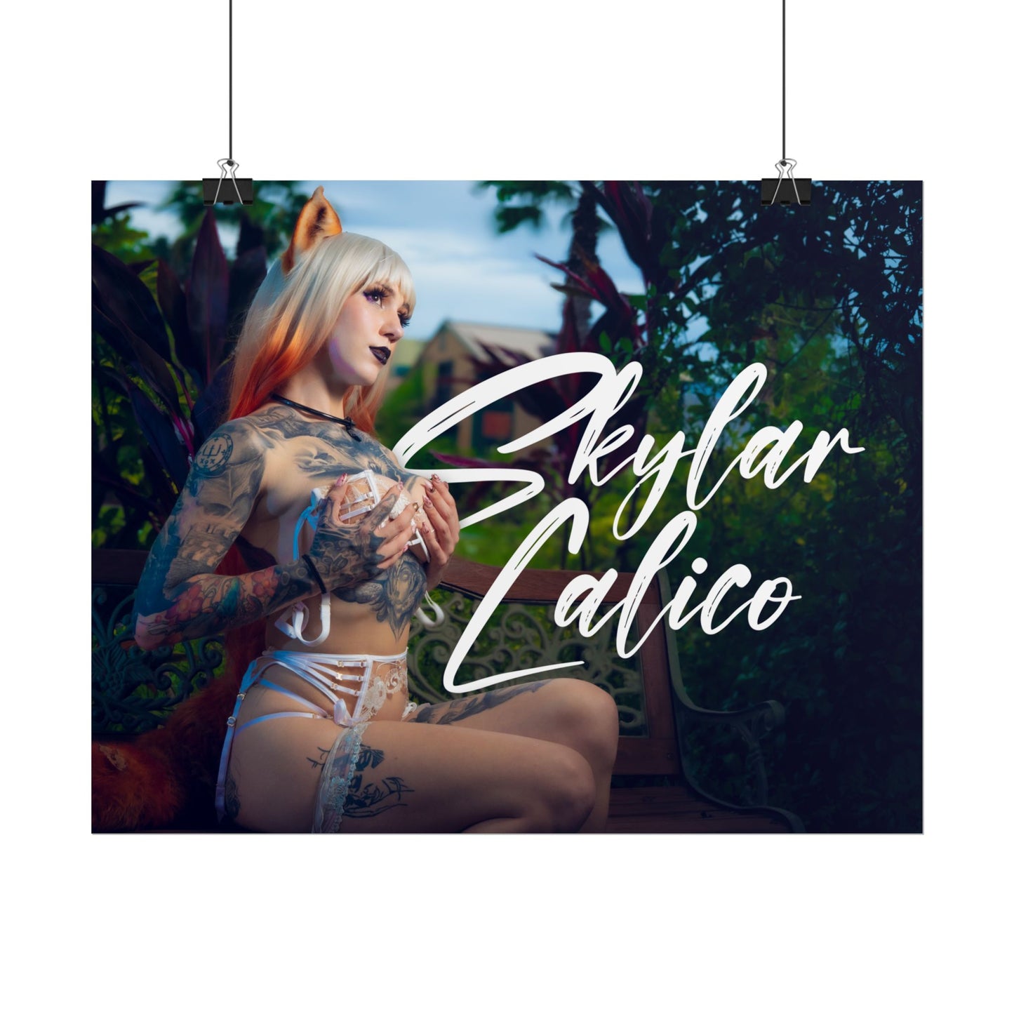 White Fox Horizontal Posters