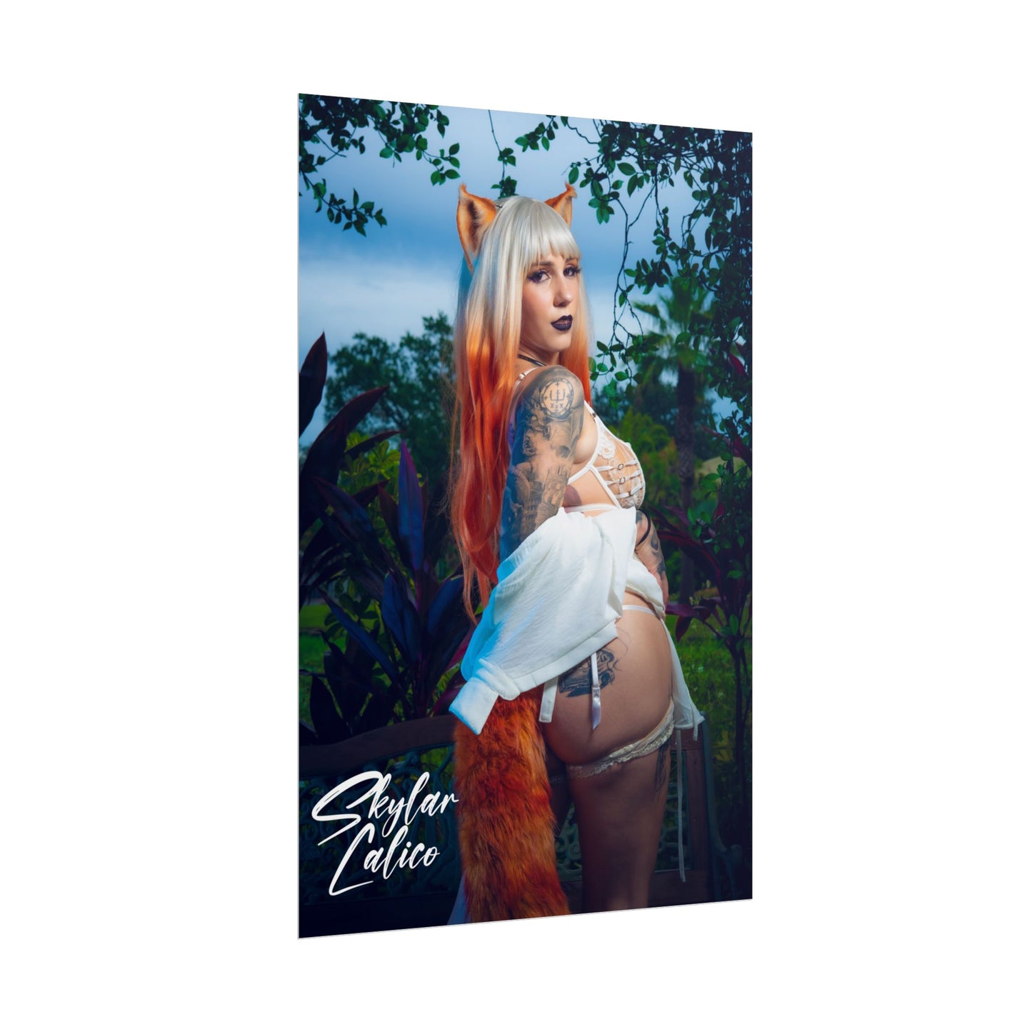 White Fox Vertical Posters