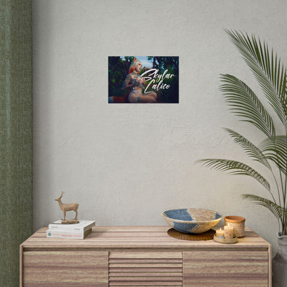 White Fox Horizontal Posters