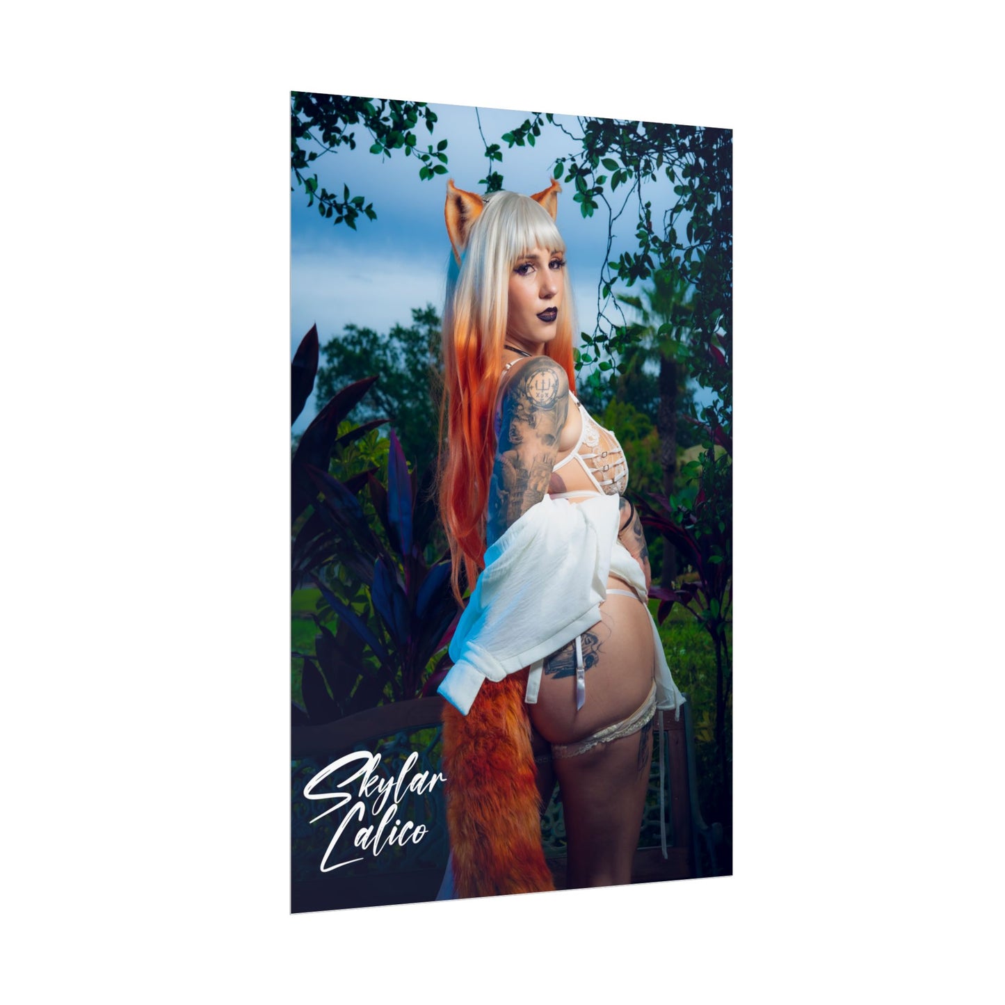 White Fox Vertical Posters