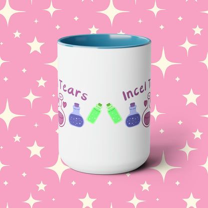 Incel Tears Two-Tone Coffee Mugs, 15oz