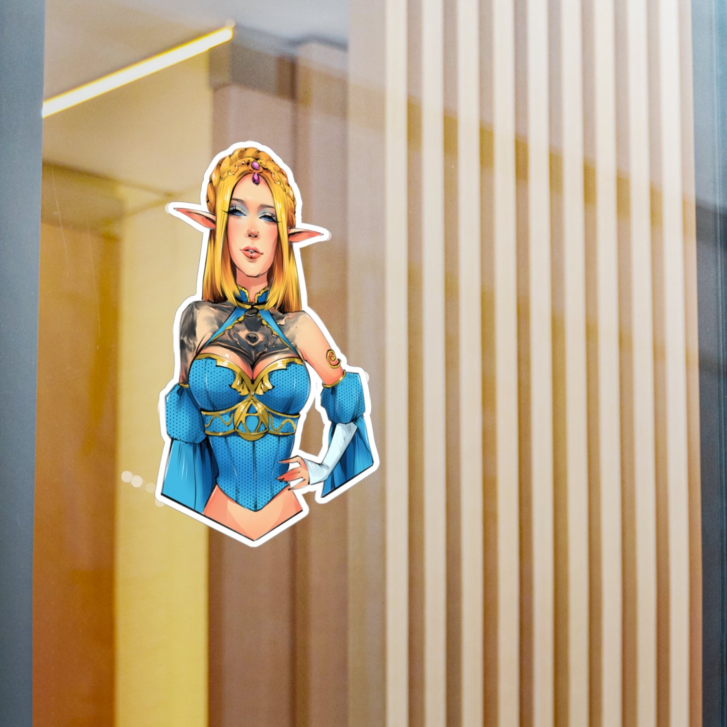 Elf Princess of Time Cosplay Kiss-Cut Vinyl Sticker — Fantasy Character Decal for Laptops, Water Bottles & Notebooks