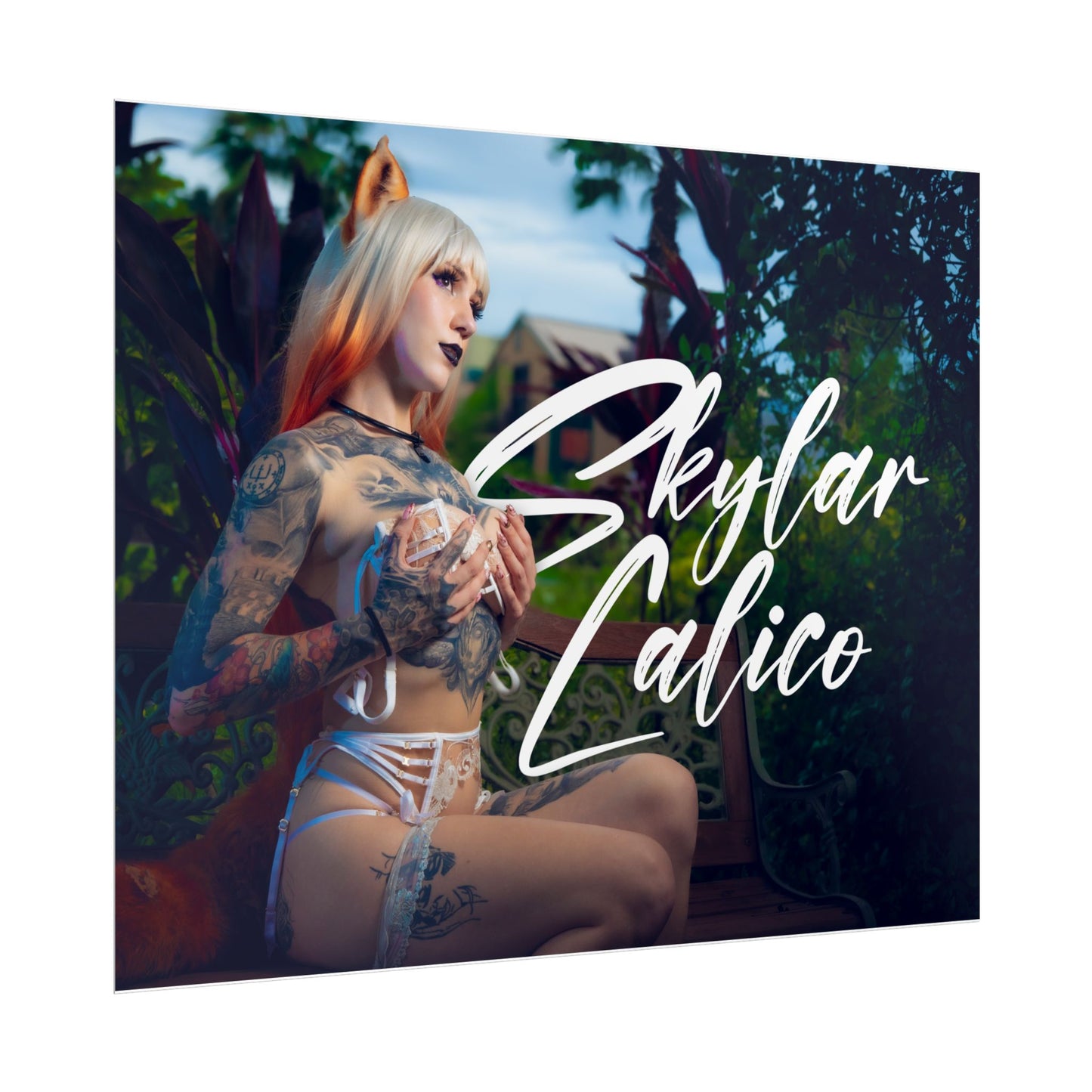 White Fox Horizontal Posters