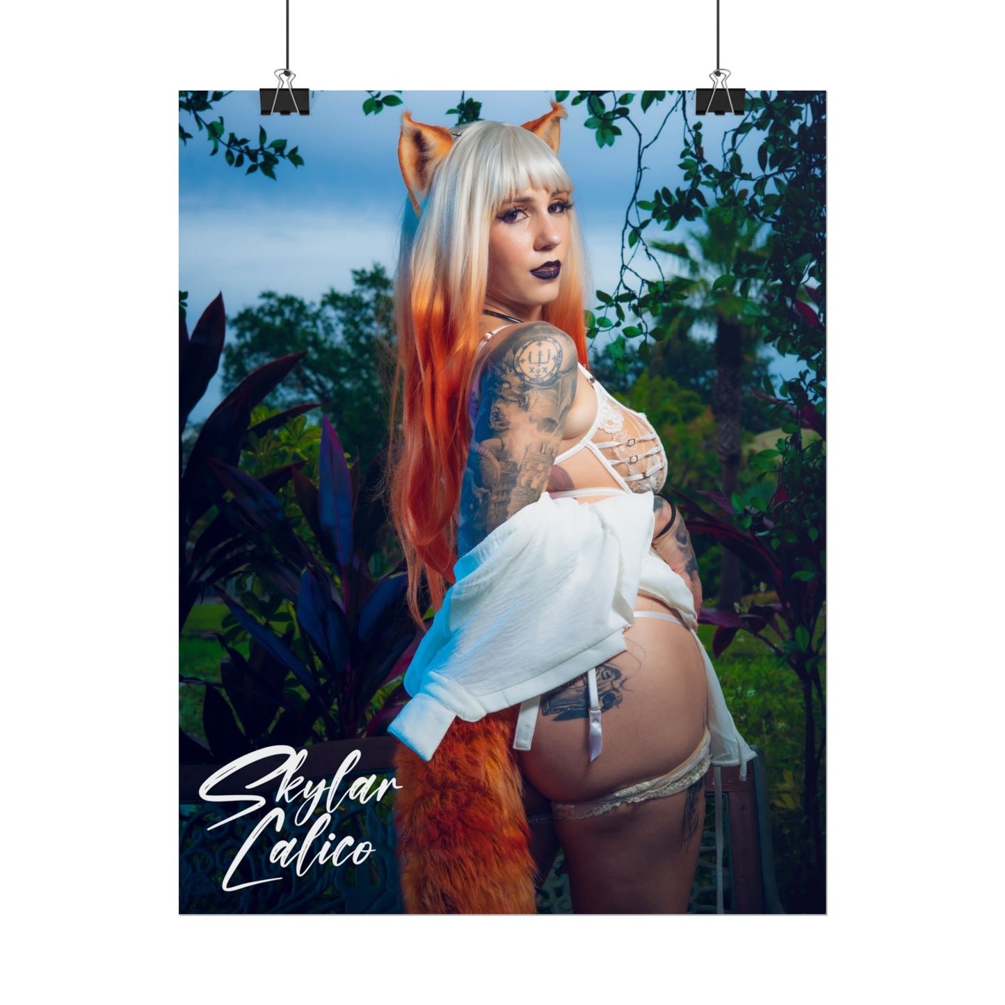 White Fox Vertical Posters