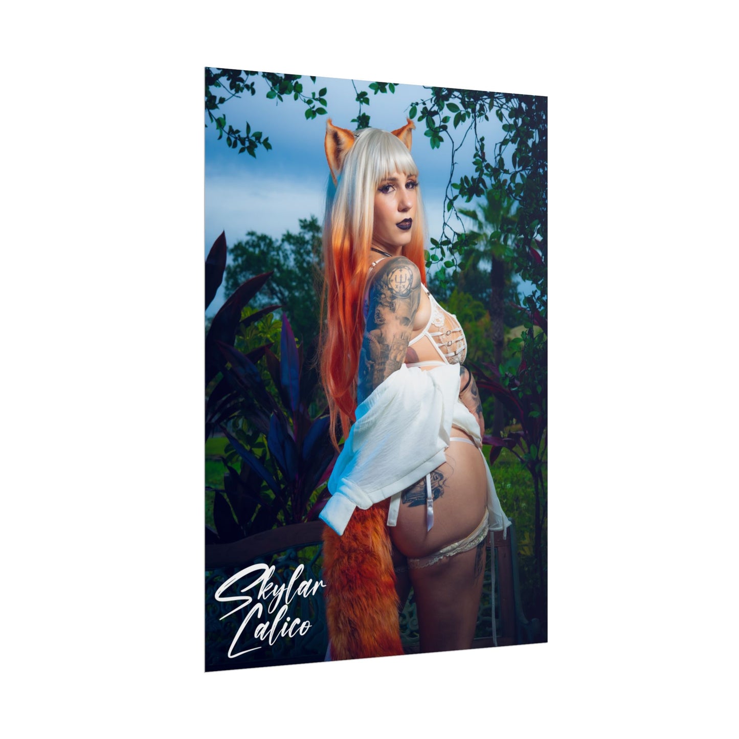 White Fox Vertical Posters