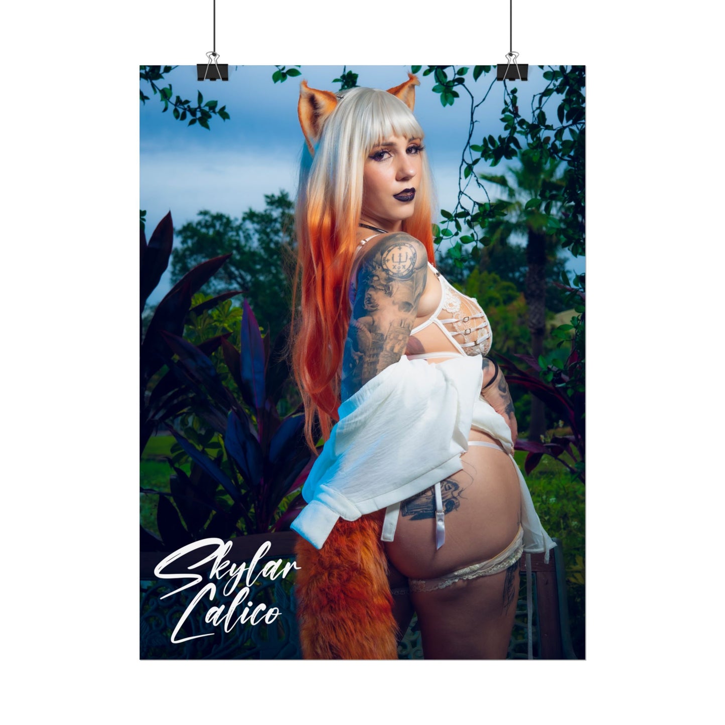 White Fox Vertical Posters