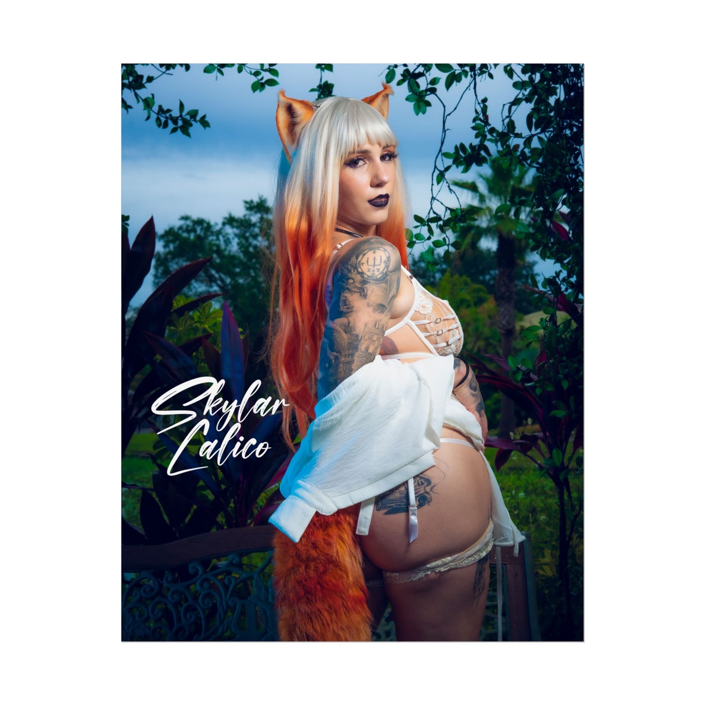 White Fox Vertical Posters