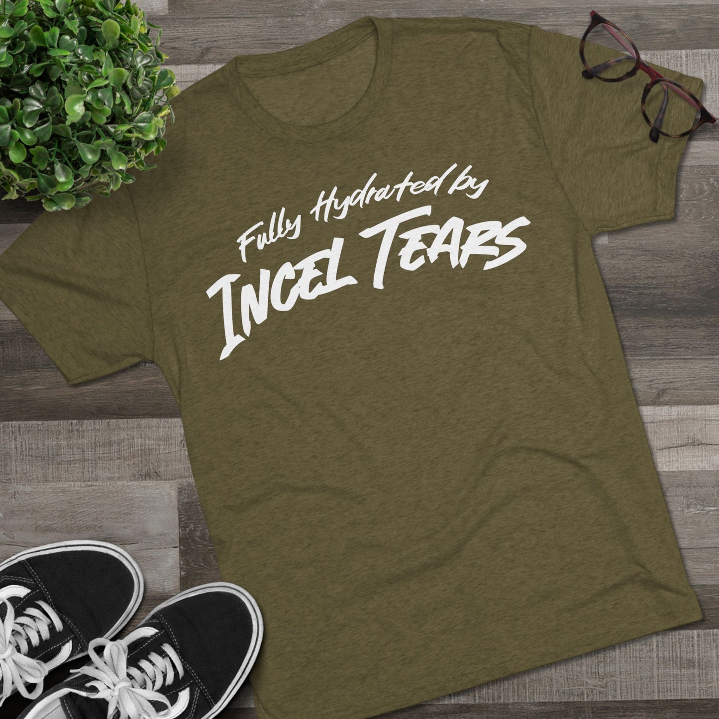 Hydrated by Incel Tears Unisex Tri-Blend Crew Tee