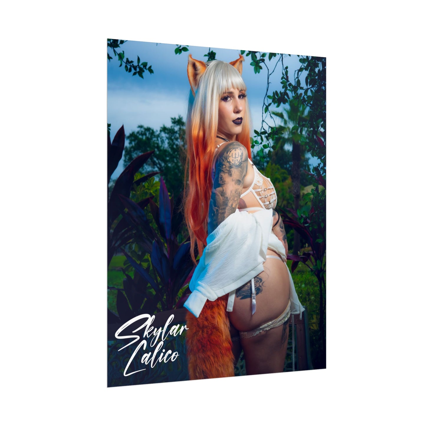 White Fox Vertical Posters