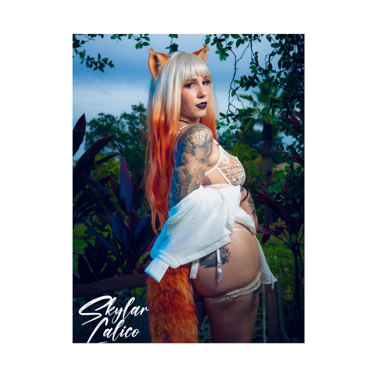 White Fox Vertical Posters