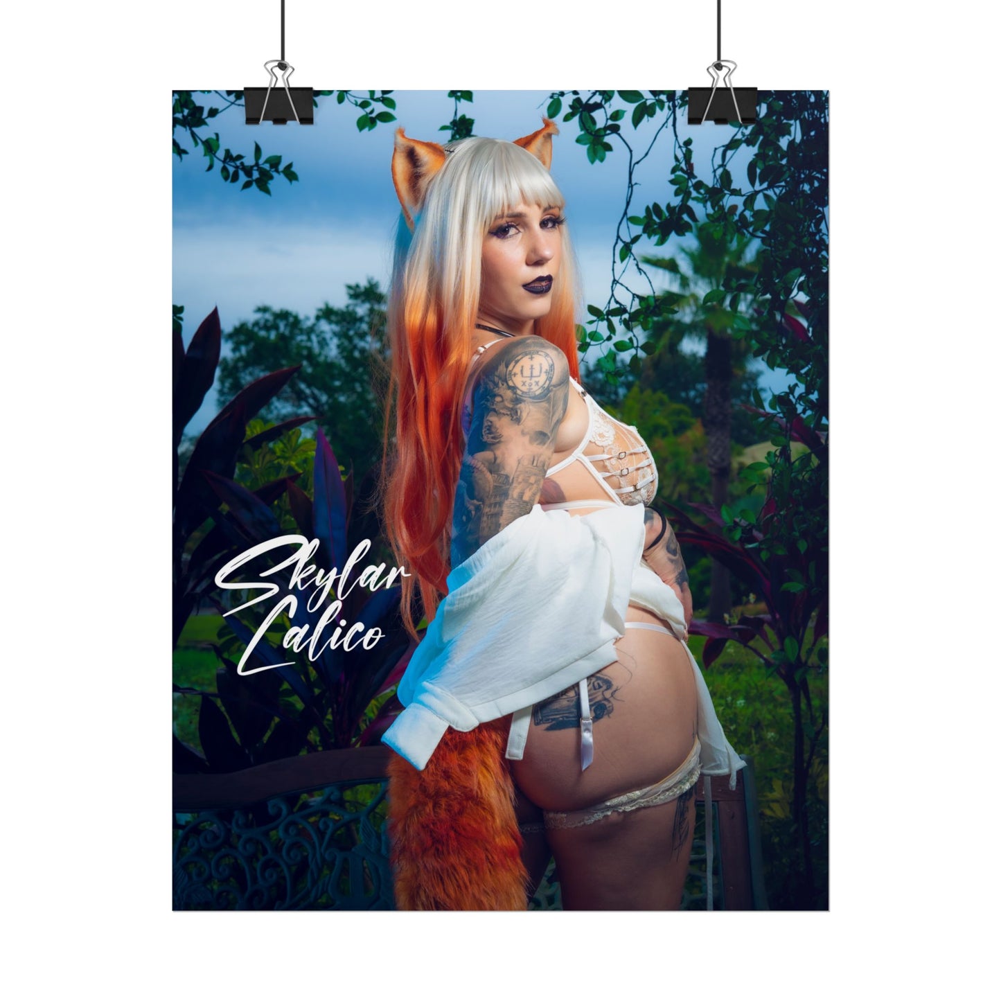 White Fox Vertical Posters