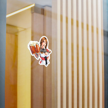 Oktoberfest Beer Girl Vinyl Sticker — Kiss-Cut Decal
