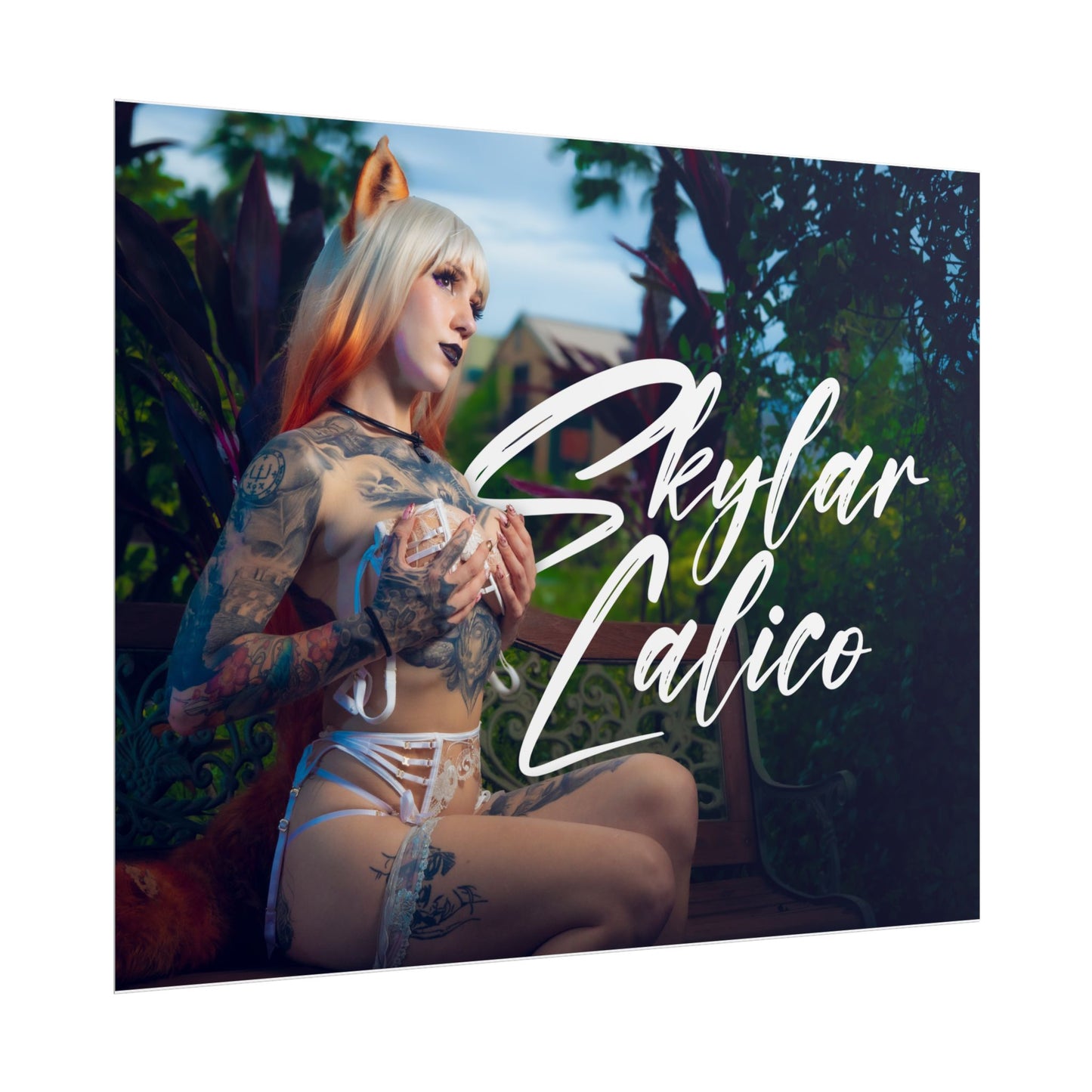 White Fox Horizontal Posters