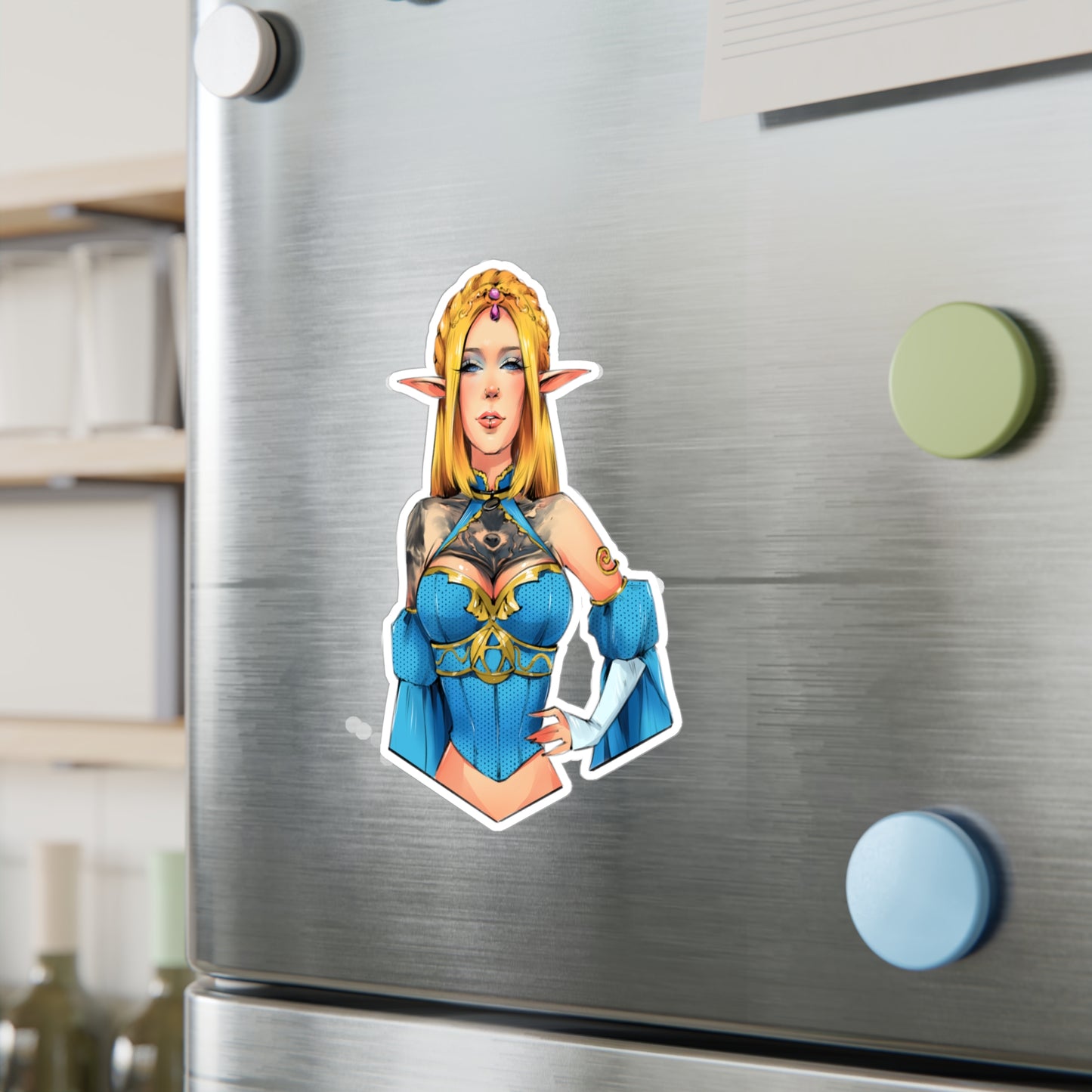 Elf Princess of Time Cosplay Kiss-Cut Vinyl Sticker — Fantasy Character Decal for Laptops, Water Bottles & Notebooks