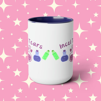 Incel Tears Two-Tone Coffee Mugs, 15oz