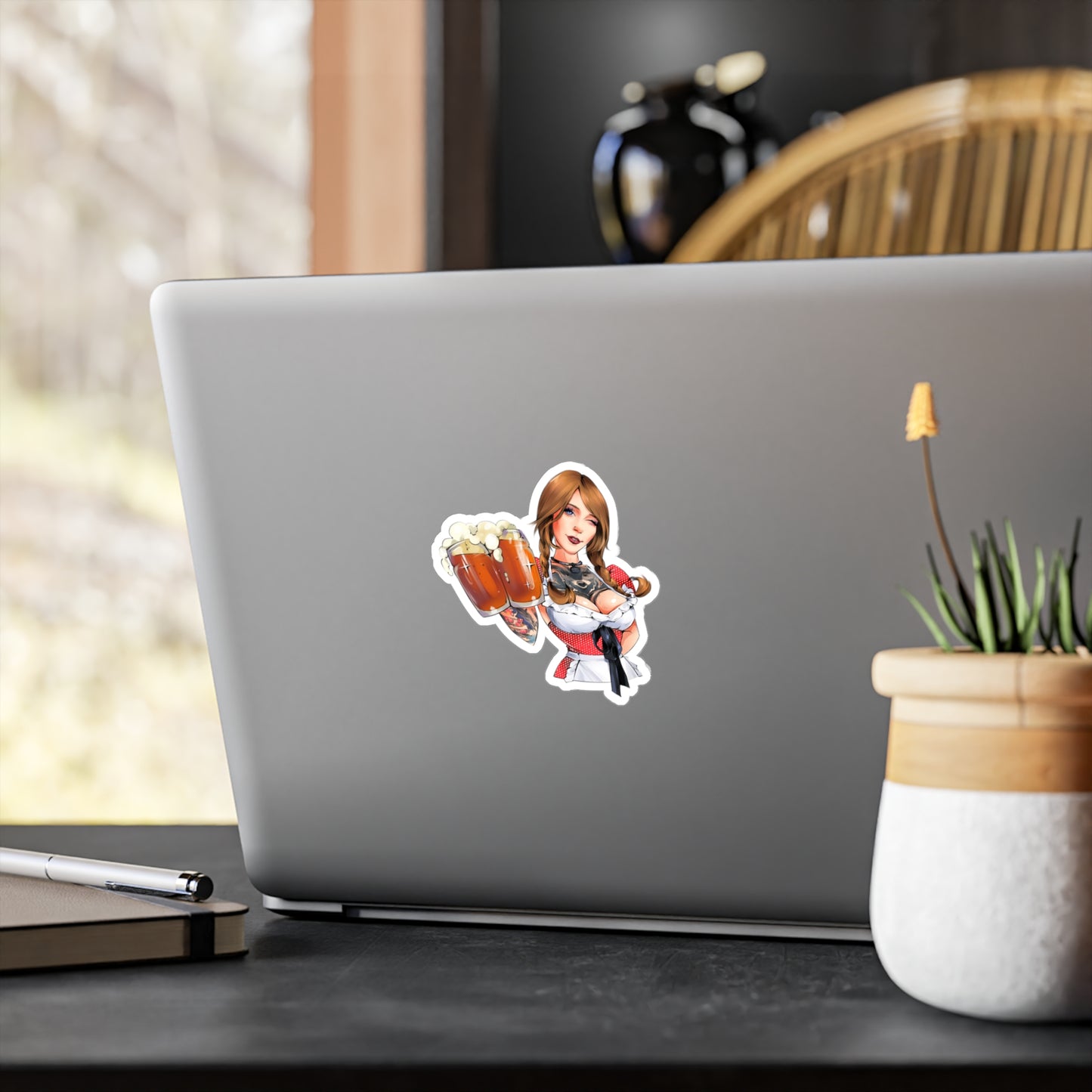 Oktoberfest Beer Girl Vinyl Sticker — Kiss-Cut Decal