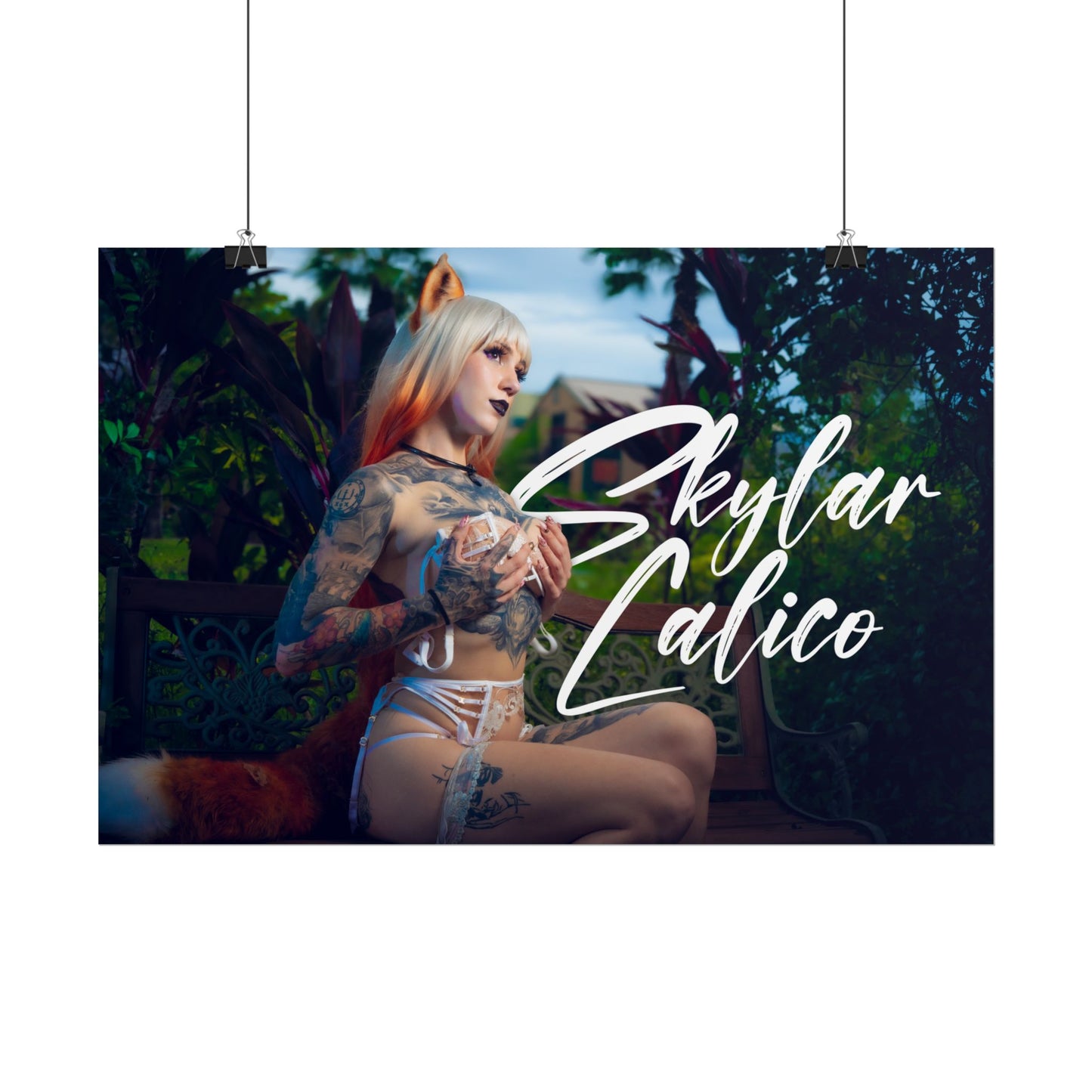 White Fox Horizontal Posters