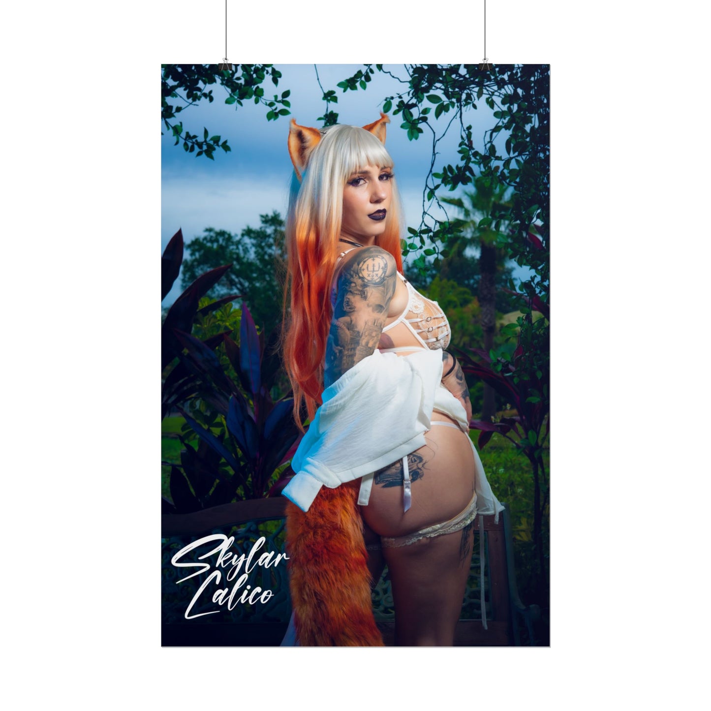 White Fox Vertical Posters