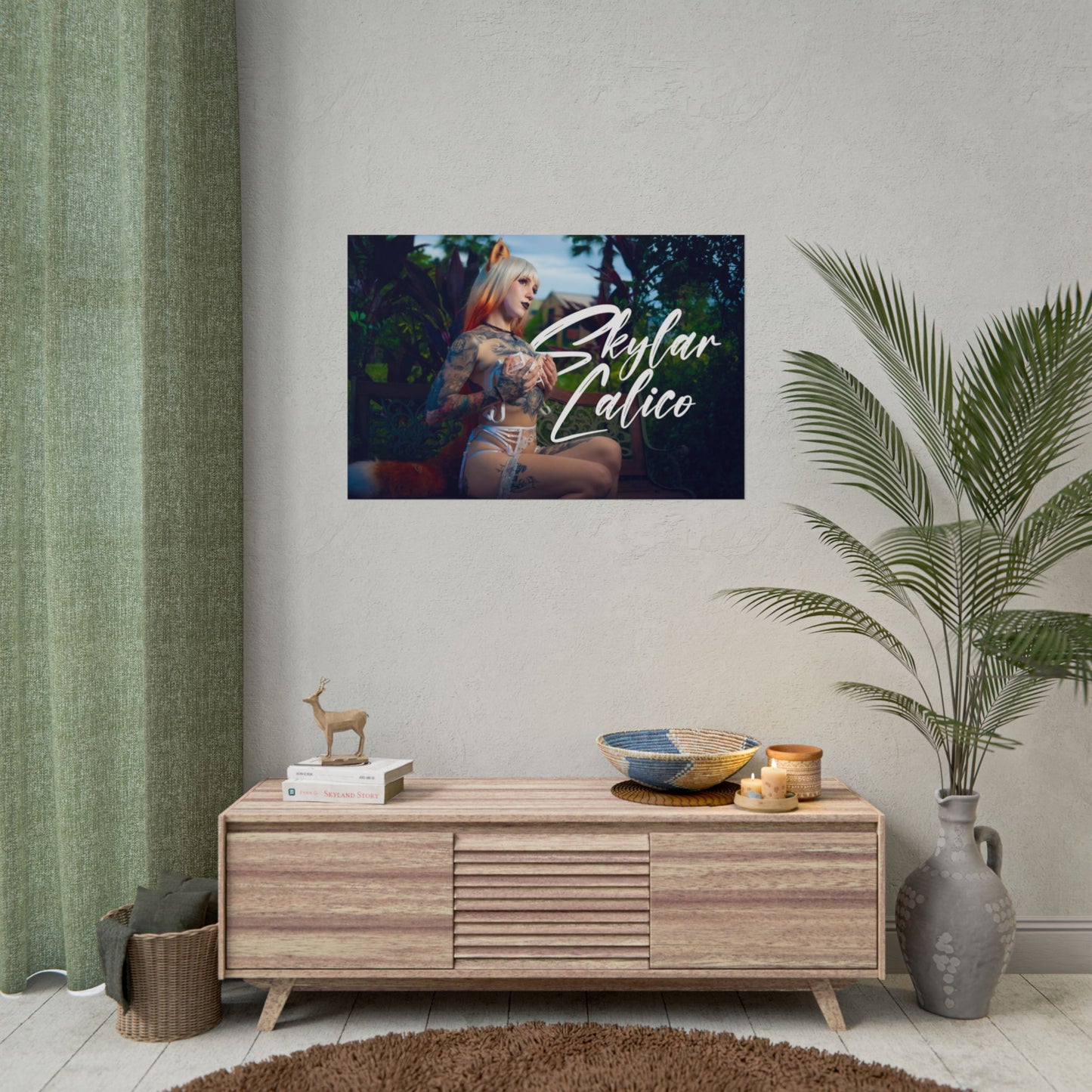 White Fox Horizontal Posters