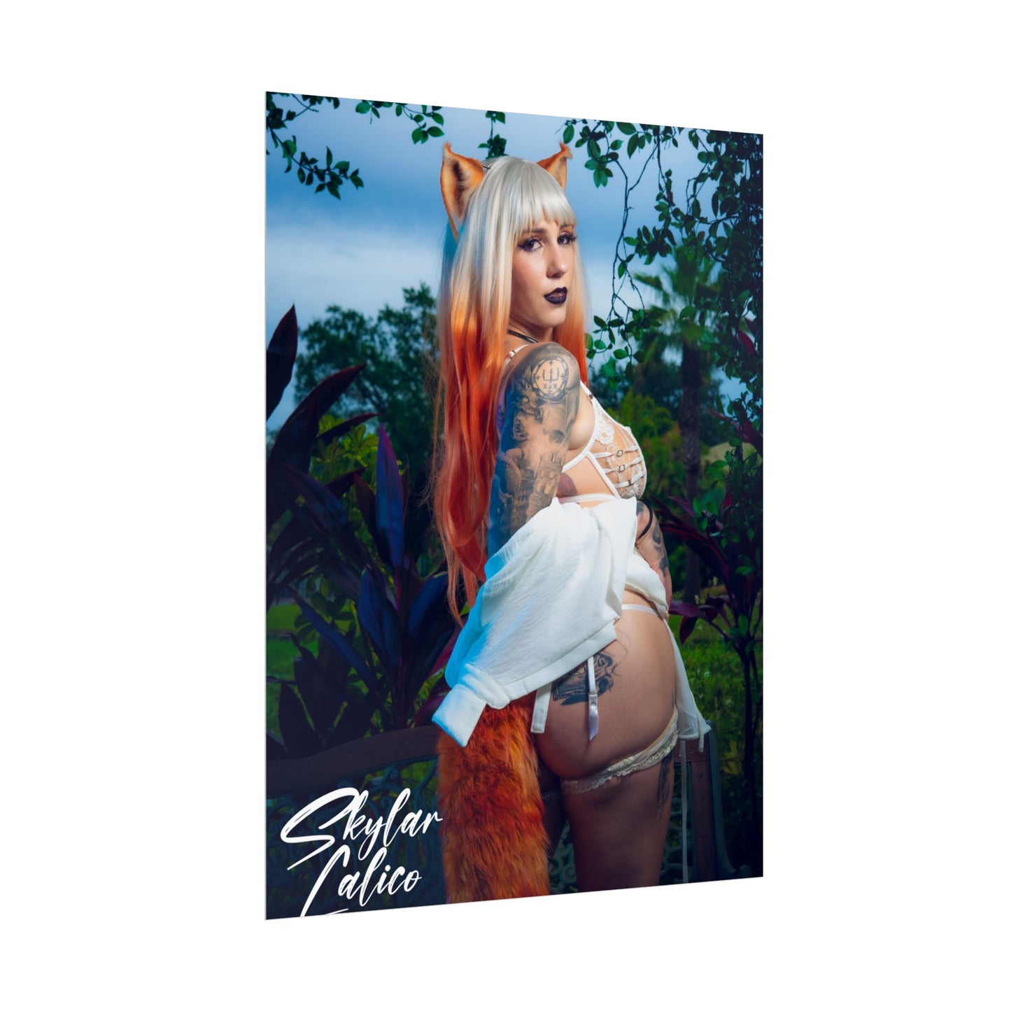 White Fox Vertical Posters