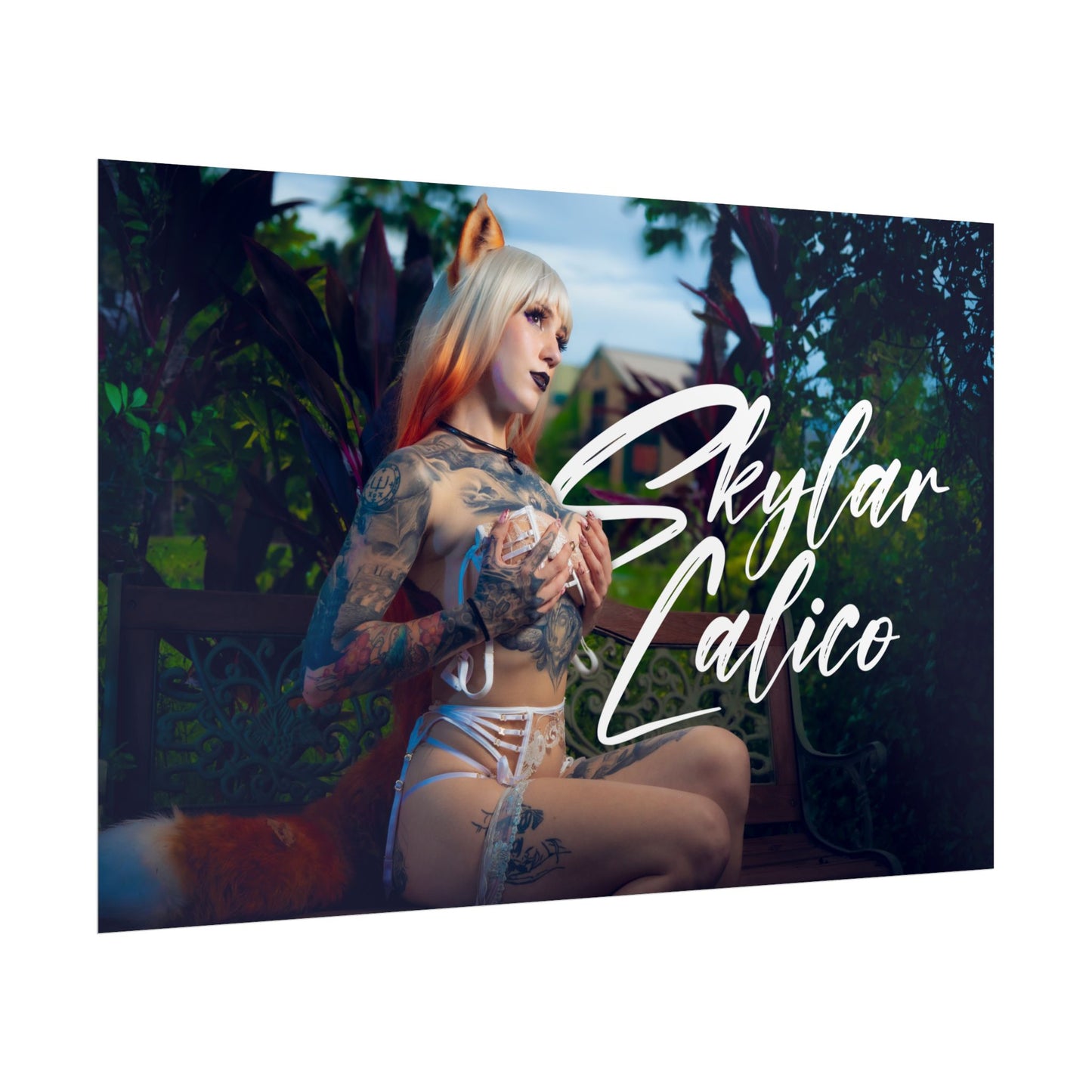 White Fox Horizontal Posters