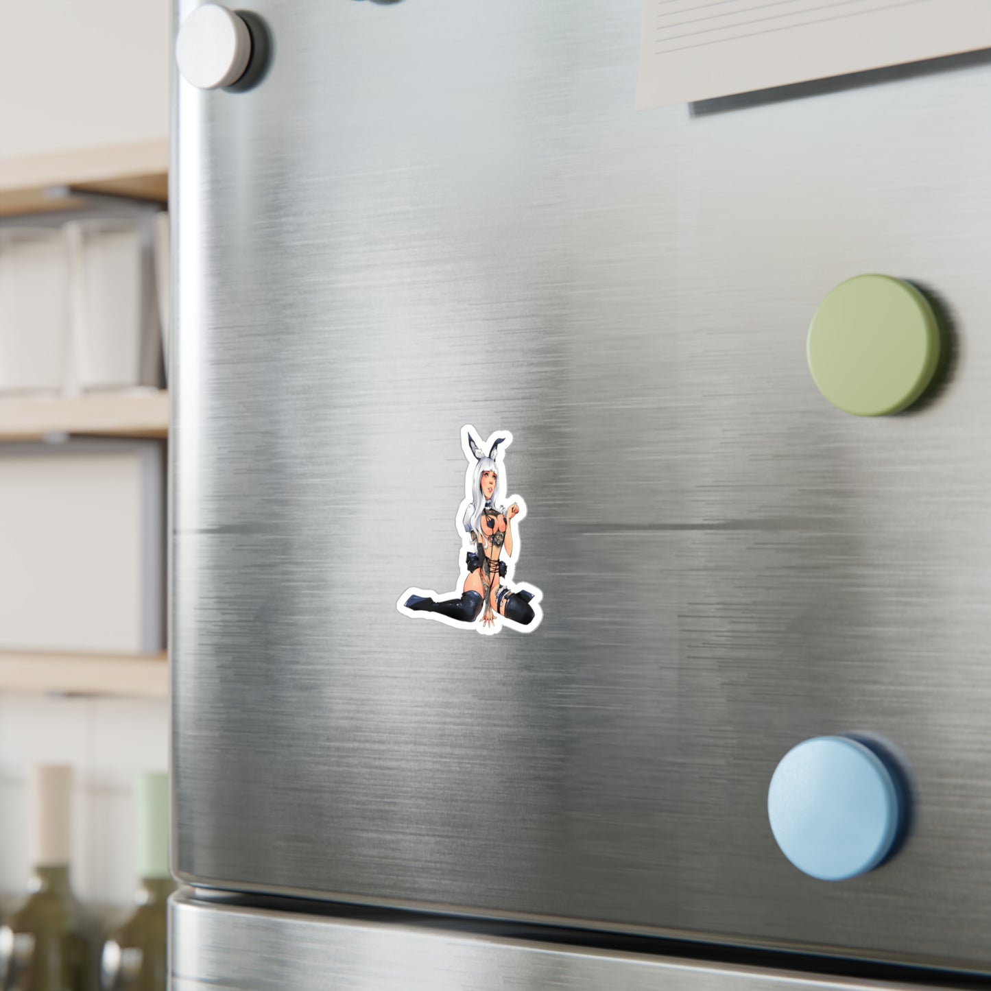 Pin-Up Bunny Vinyl Sticker — Sexy Anime Kiss-Cut Decal for Laptops, Water Bottles & Windows