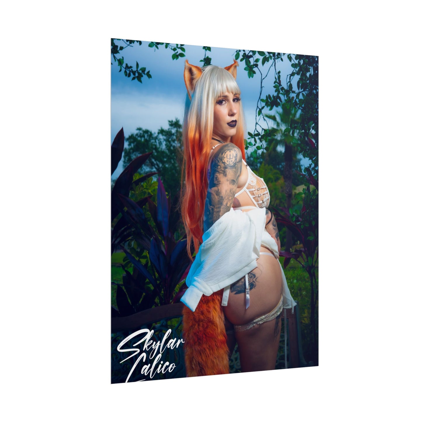 White Fox Vertical Posters