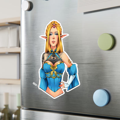 Elf Princess of Time Cosplay Kiss-Cut Vinyl Sticker — Fantasy Character Decal for Laptops, Water Bottles & Notebooks