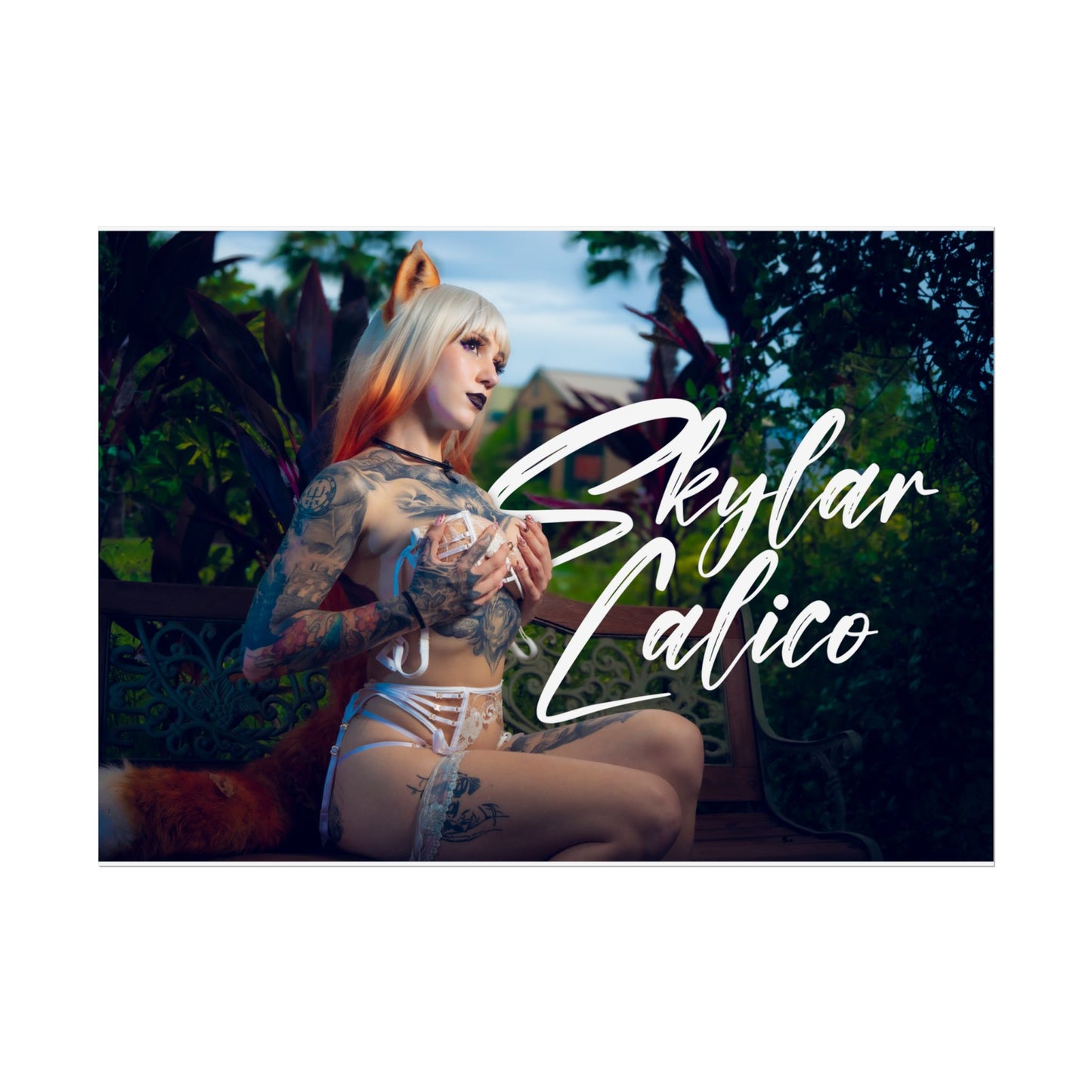 White Fox Horizontal Posters