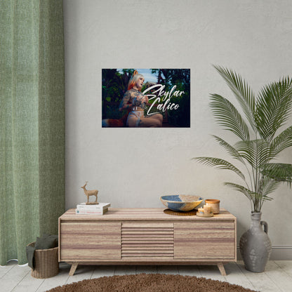White Fox Horizontal Posters