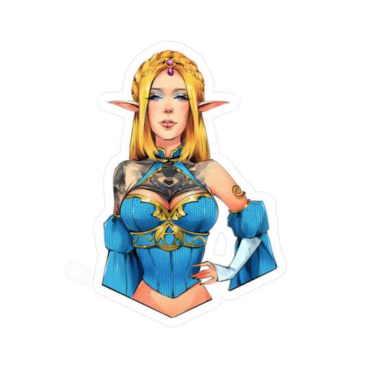 Elf Princess of Time Cosplay Kiss-Cut Vinyl Sticker — Fantasy Character Decal for Laptops, Water Bottles & Notebooks