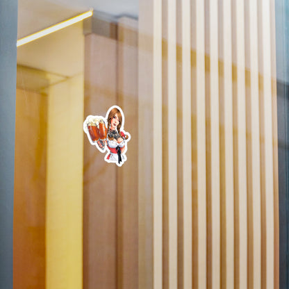 Oktoberfest Beer Girl Vinyl Sticker — Kiss-Cut Decal