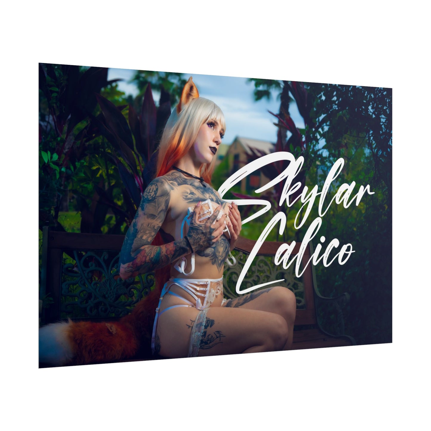 White Fox Horizontal Posters