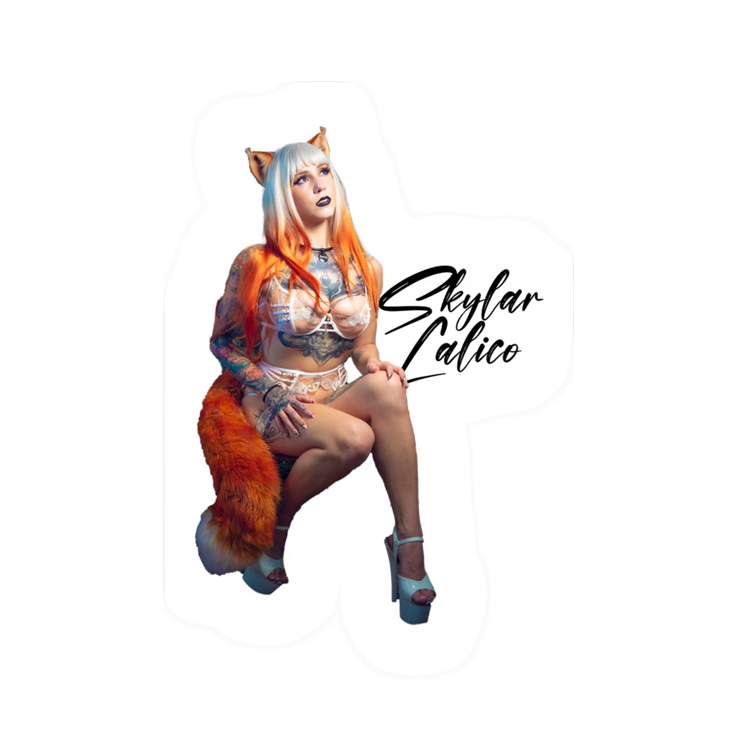 White Fox Vinyl stickers