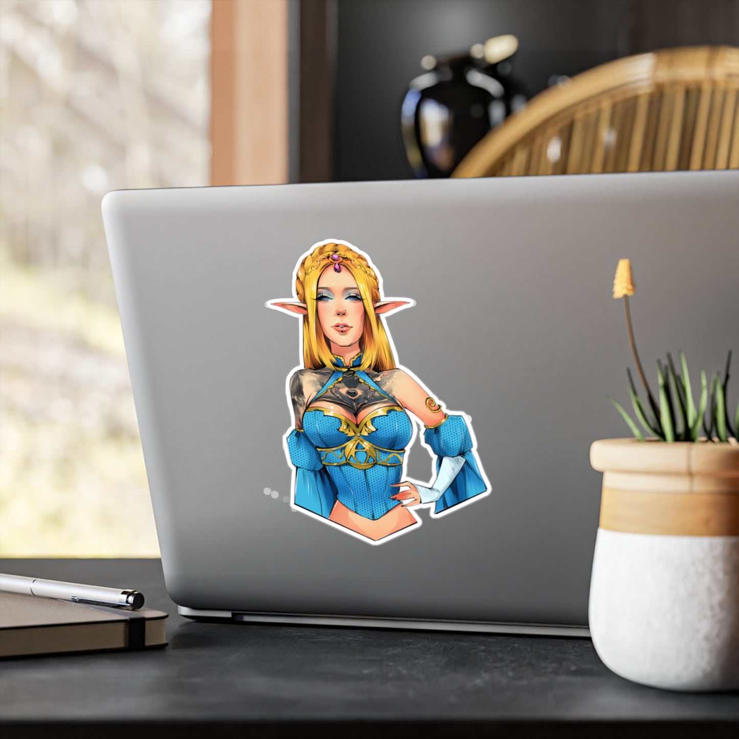 Elf Princess of Time Cosplay Kiss-Cut Vinyl Sticker — Fantasy Character Decal for Laptops, Water Bottles & Notebooks