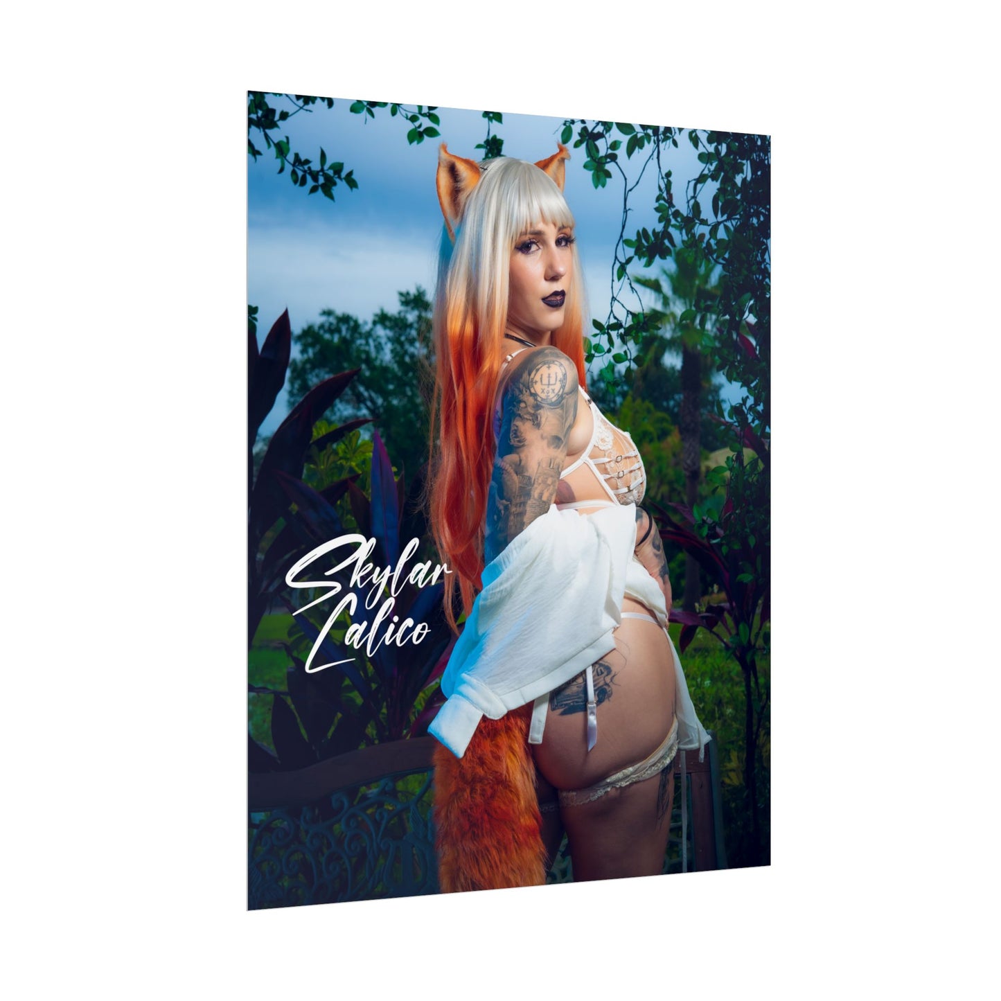 White Fox Vertical Posters