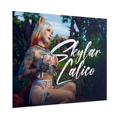 White Fox Horizontal Posters