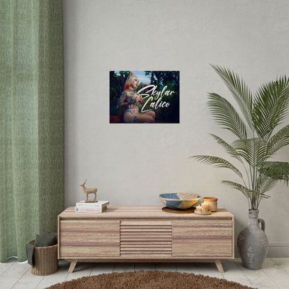 White Fox Horizontal Posters
