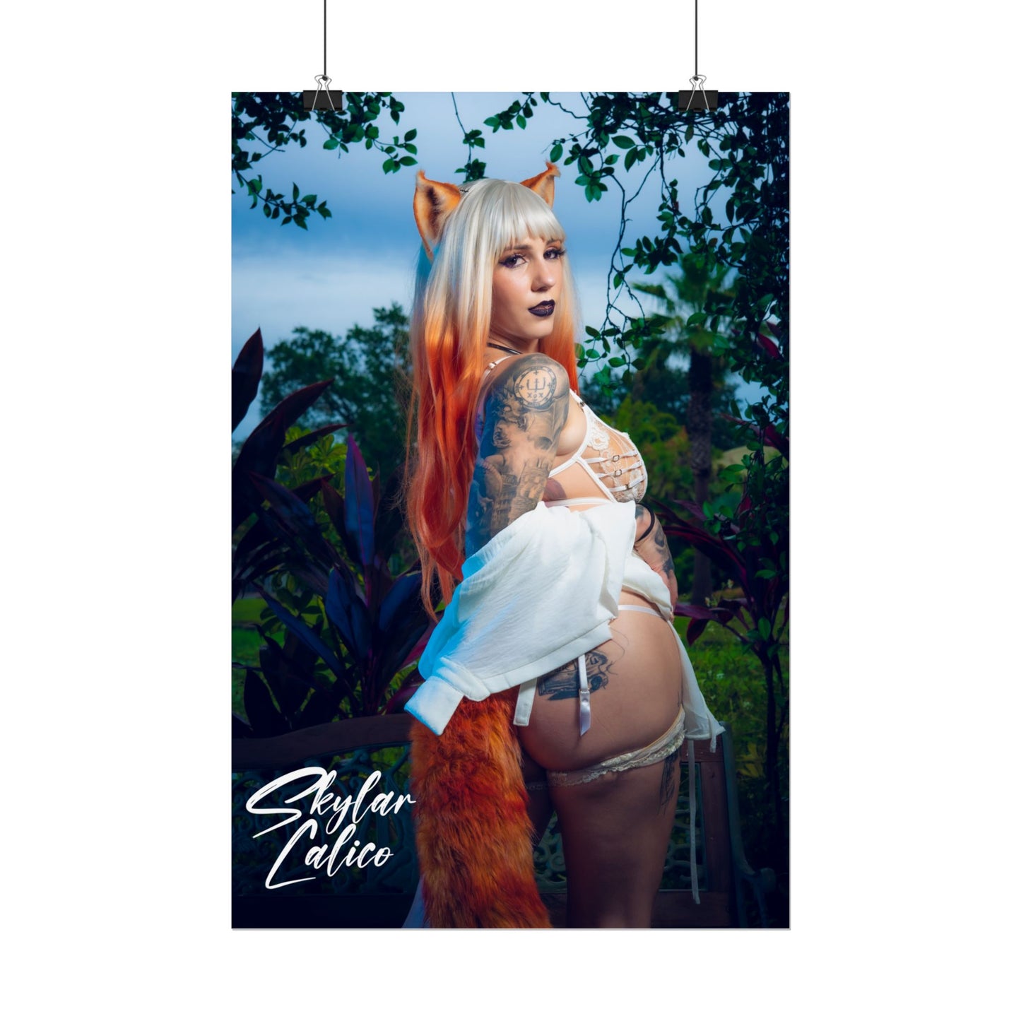 White Fox Vertical Posters