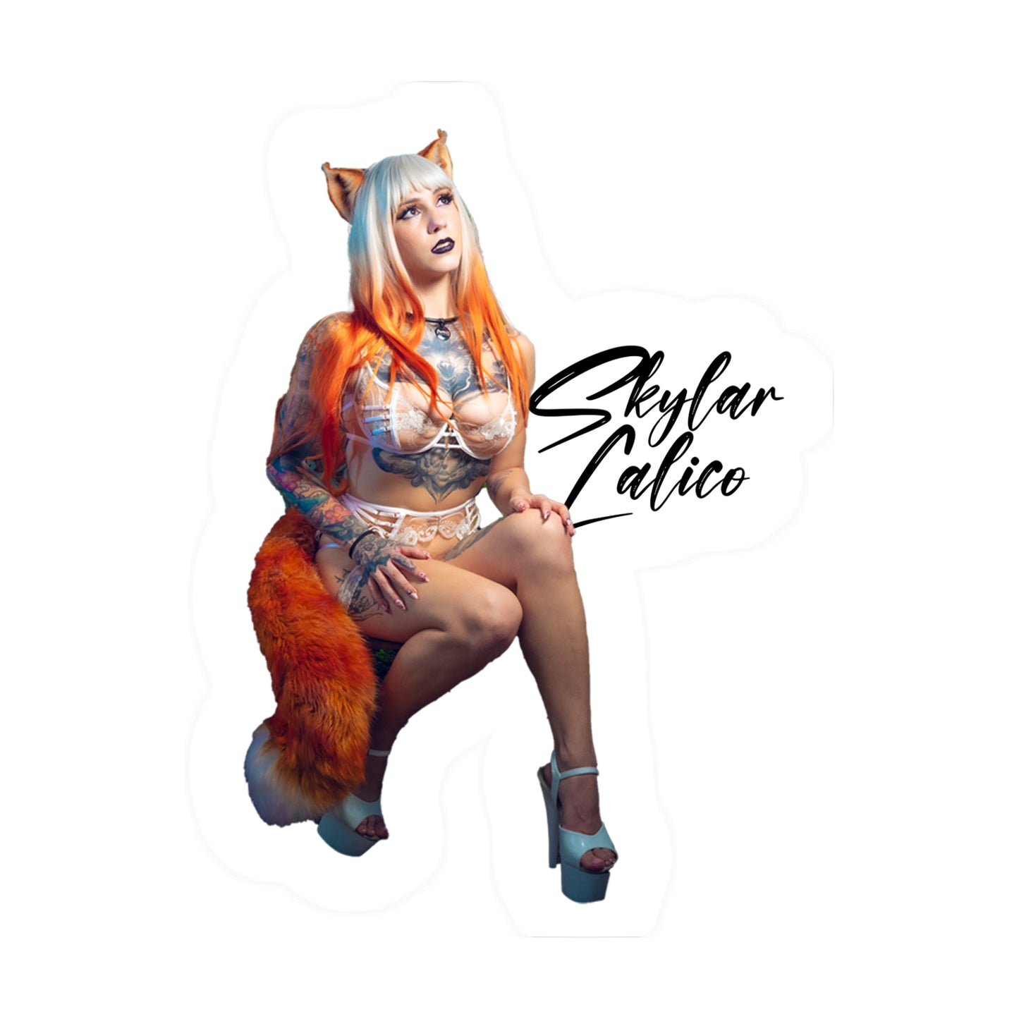 White Fox Vinyl stickers